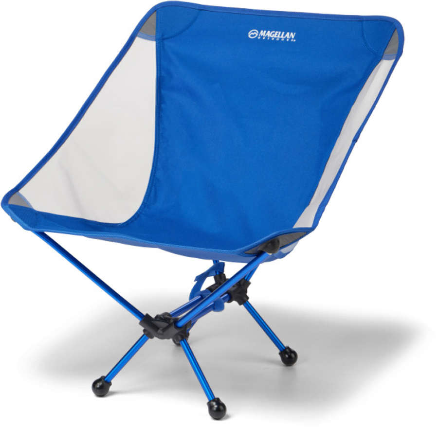 full view of the Magellan Outdoors Ultra Compact Camp Chair in blue